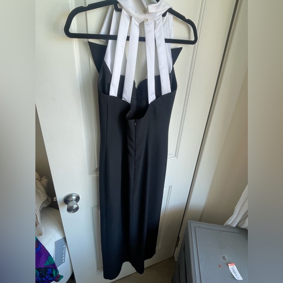 Formal Vintage Tuxedo Sweetheart Beaded Gown Pretty Woman with Slit - Picture 3 of 4